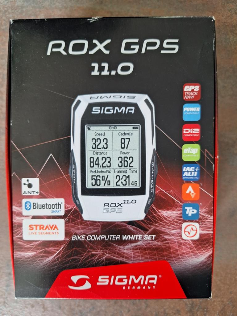 Sigma fietscomputer Rox 11.0 GPS set wit, Fietsen en Brommers, Fietsaccessoires | Fietscomputers, Ophalen of Verzenden, GPS, Zo goed als nieuw