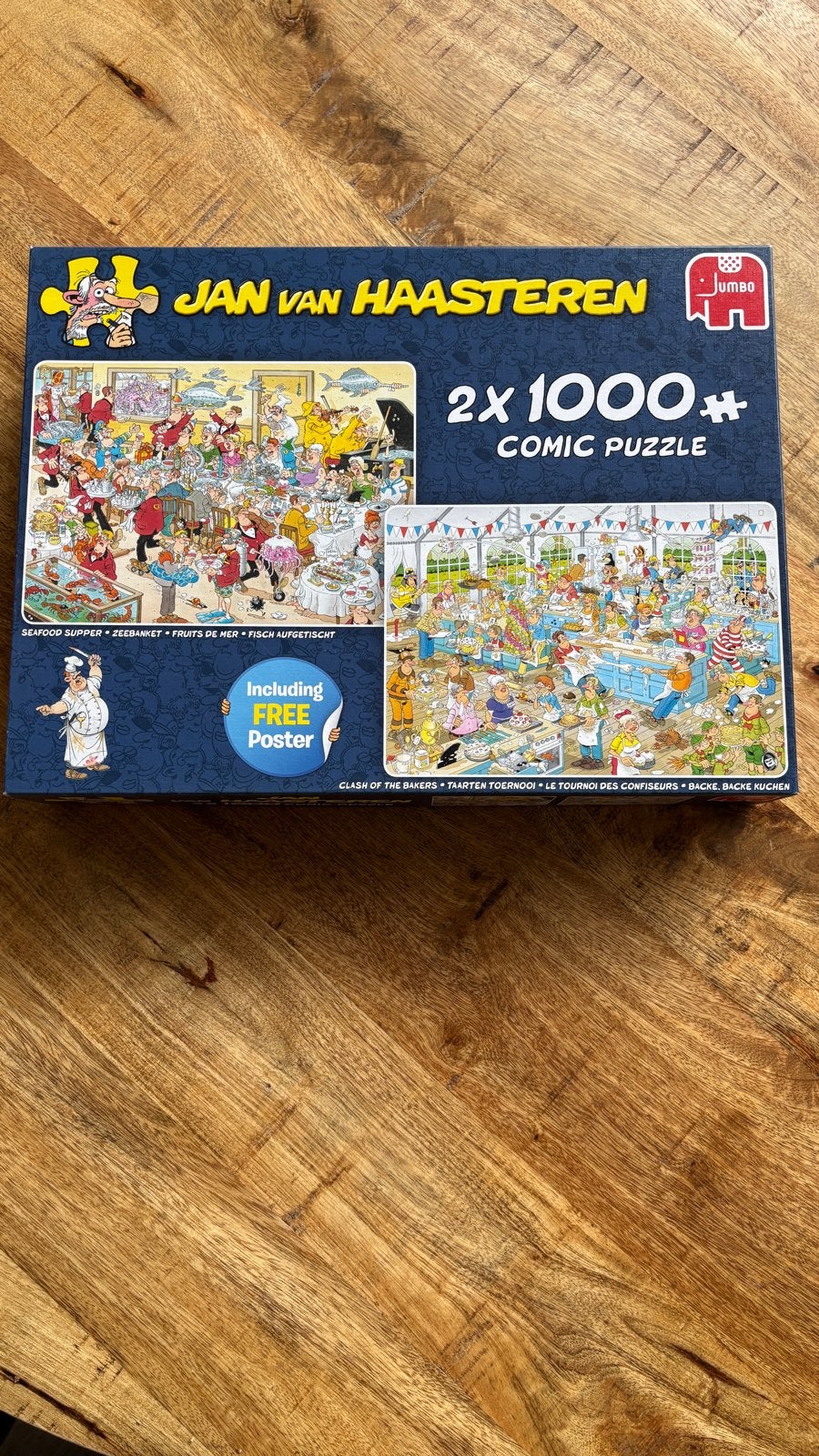 Jan van Haasteren 2x 1000 stukjes: Seafood Supper & Clash of, Ophalen, 500 t/m 1500 stukjes, Zo goed als nieuw, Legpuzzel