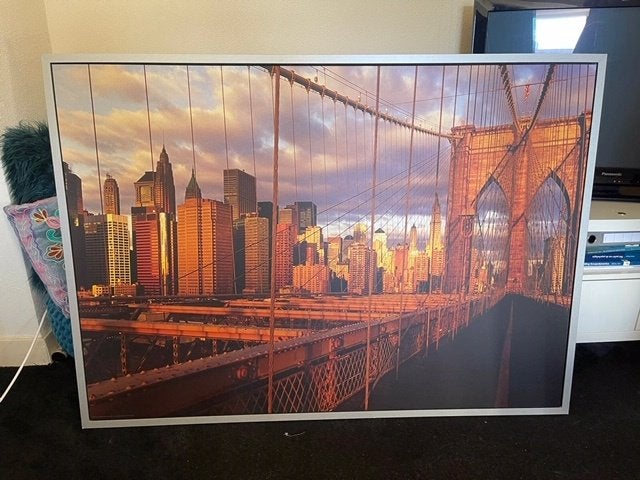 Brooklyn Bridge 140 bij 100, Ophalen, 140 cm, Hout, Decoratieobject