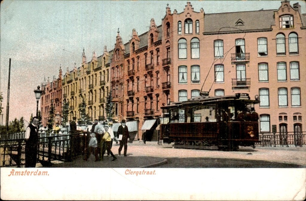 Amsterdam - Clergstraat - Tram, Ophalen of Verzenden, Voor 1920, Ongelopen, Noord-Holland