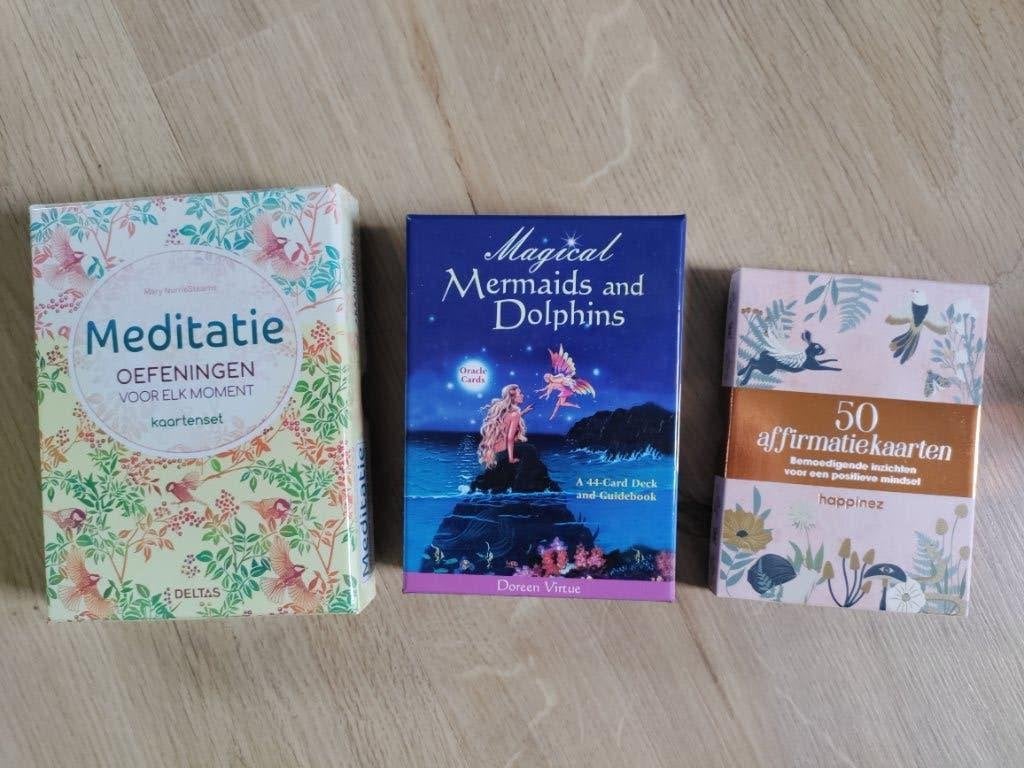 3 sets meditatie-/orakel-/affirmatiekaarten, Ophalen, Zo goed als nieuw