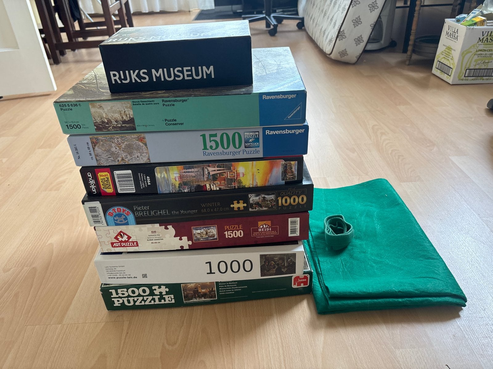 Grote puzzelcollectie met puzzelmat - Ravensburger, Rijksmus, Ophalen, 500 t/m 1500 stukjes, Gebruikt, Legpuzzel