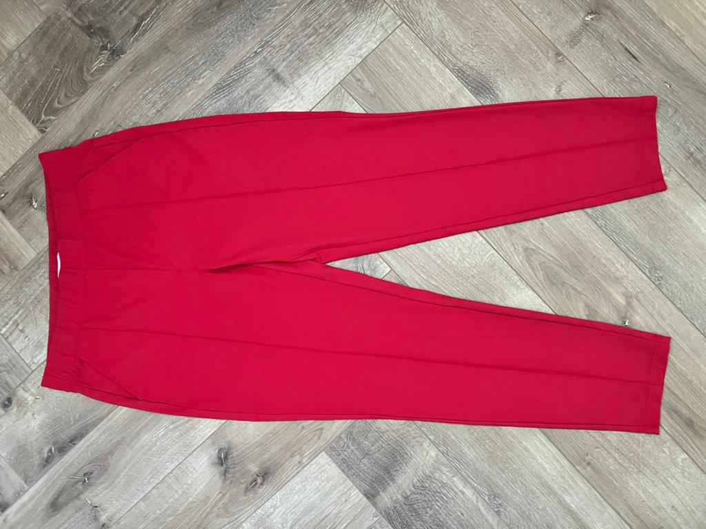 Studio anneloes kate broek L rood travelstof, Kleding | Dames, Ophalen of Verzenden, Zo goed als nieuw, X, Rood