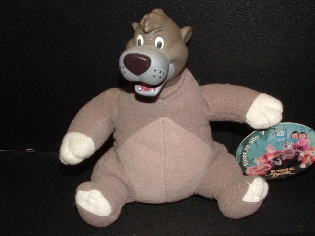 DISNEY BEER BALOE UIT JUNGLE BOOK GRIJSGROEN MET HAR, Verzenden, Nieuw, Overige typen