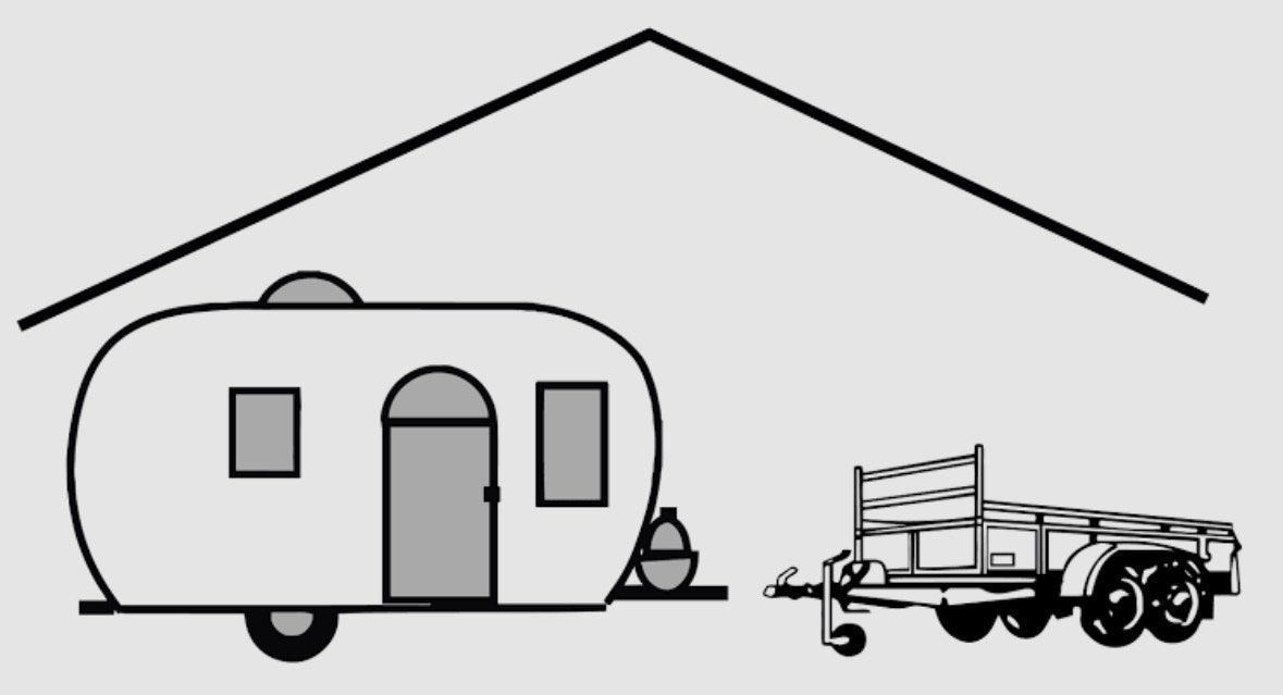 Stalling voor caravan of vouwwagen