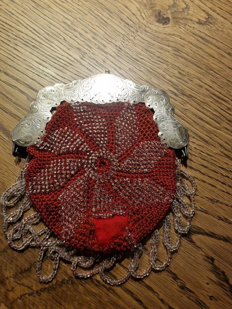 Zilveren beursje kralenbeurs, Antiek en Kunst, Ophalen of Verzenden, Zilver