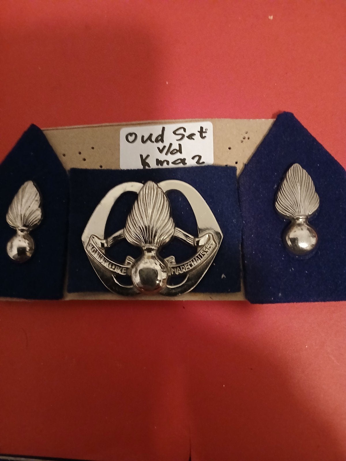 Oud Set KMA2 Koninklijke Marechaussee Emblemen, Verzenden, Marechaussee, Nederland, Embleem of Badge