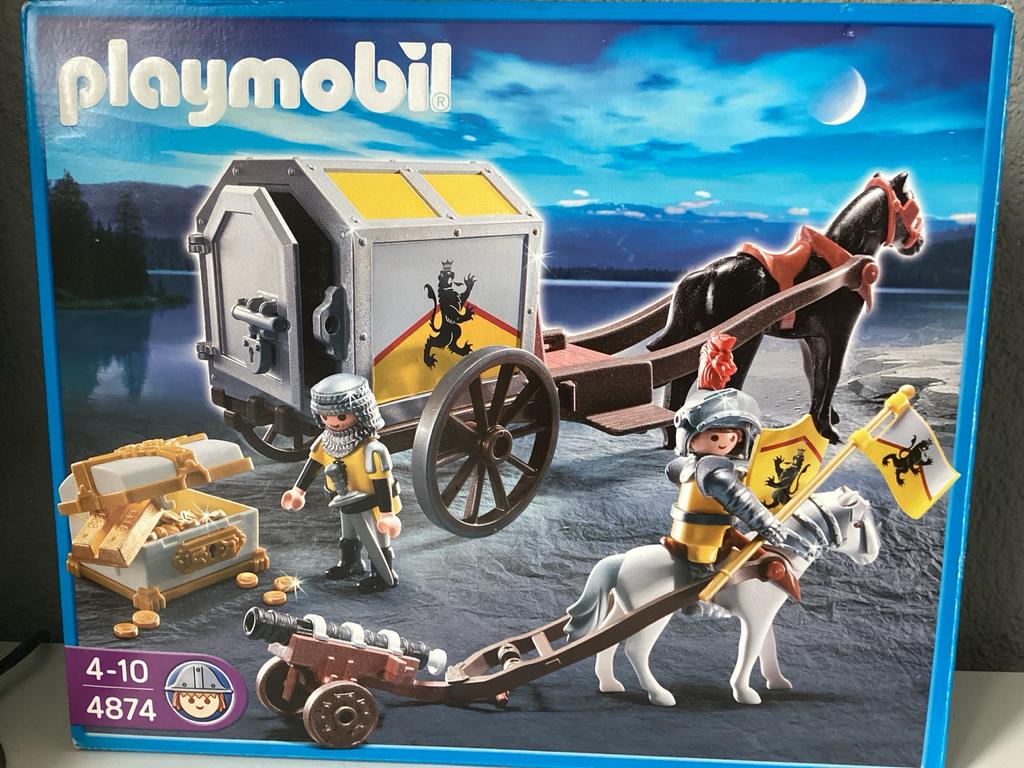 Playmobil 4874 Leeuwenridders Schatkistwagen, Ophalen of Verzenden, Zo goed als nieuw, Complete set