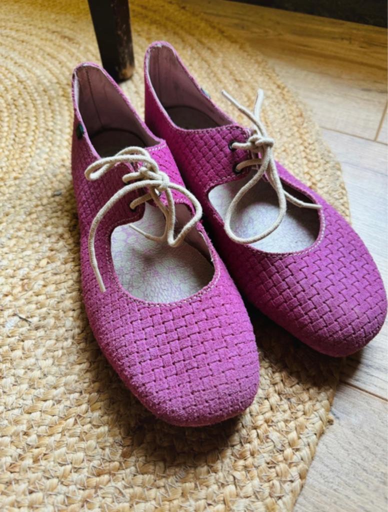 El Naturalista zomerballerina's met vetersluiting, maat 39, Zo goed als nieuw, Roze, Ballerina's, Ophalen of Verzenden