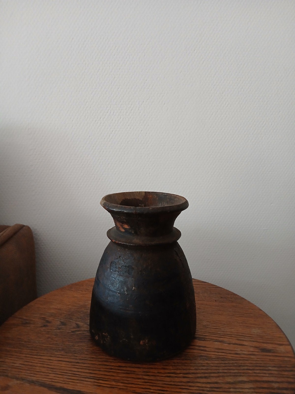 Antieke houten vaas, Ophalen of Verzenden