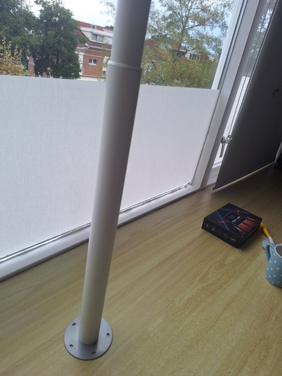 IKEA OLOV Verstelbare Tafelpoot Wit, Huis en Inrichting, Tafelonderdelen, Ophalen, Tafelpoot, Minder dan 50 cm, Gebruikt