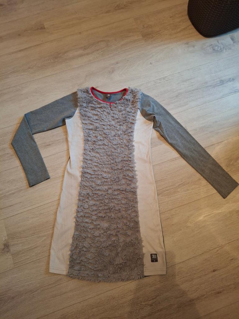 Leuke jurk Kiestone creme/grijs maat 158/164, Meisje, Zo goed als nieuw, Jurk of Rok, Kiestone
