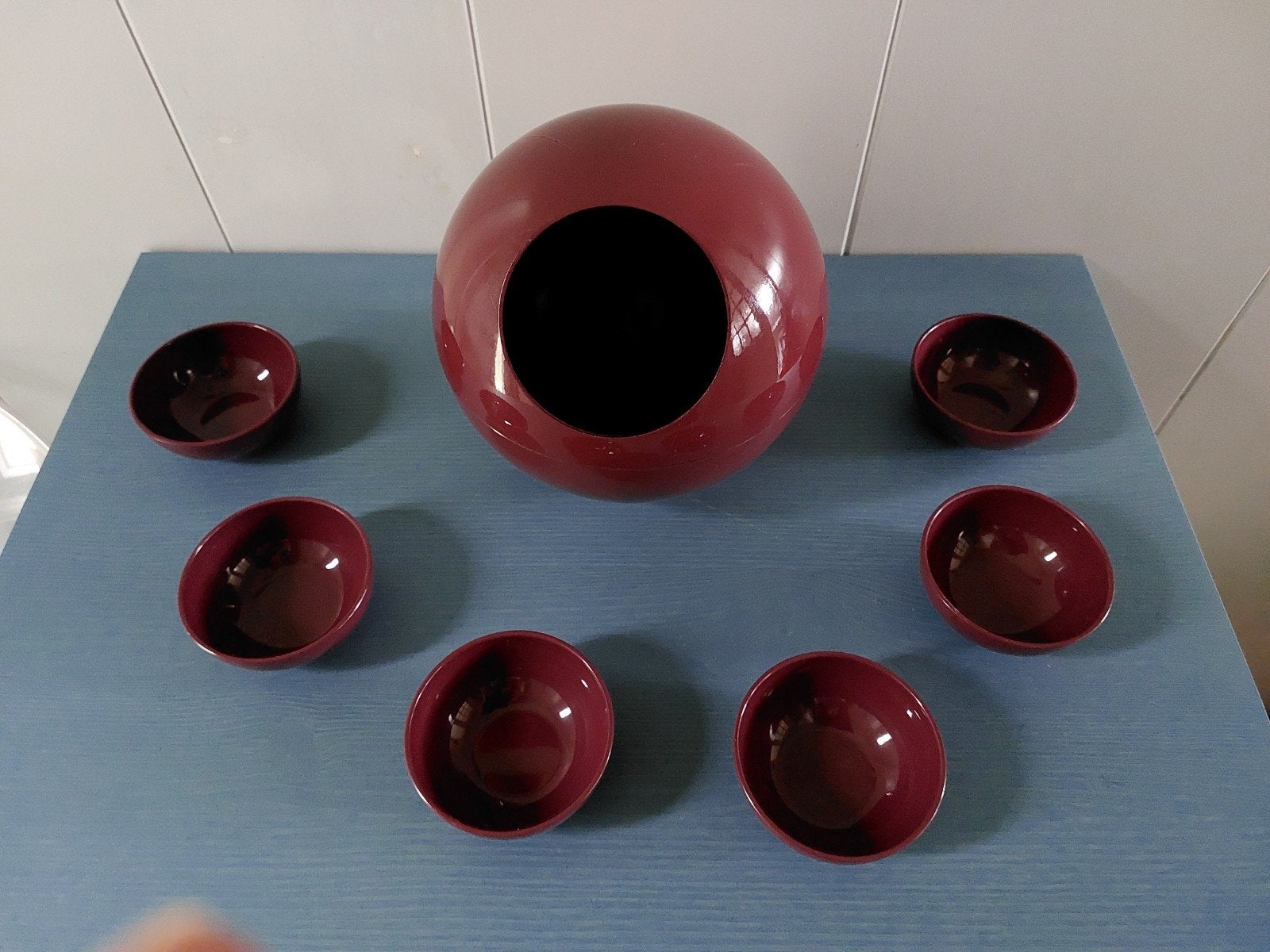 Vintage retro pindaset paars space age 1971, Kunststof, Overige merken, Ophalen of Verzenden, Overige stijlen