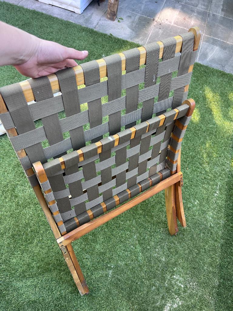 Lounge klapstoel buiten, Tuin en Terras, Tuinstoelen, Ophalen, Gebruikt, Overige materialen, Inklapbaar
