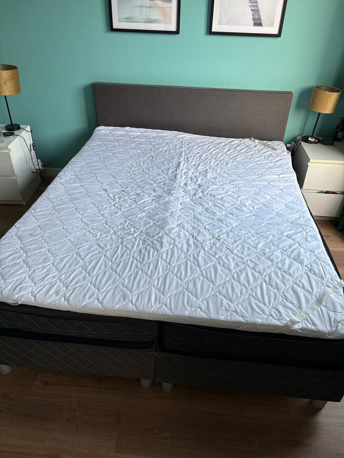 Tweepersoons boxspring, Ophalen, Gebruikt, Tweepersoons, 200 cm