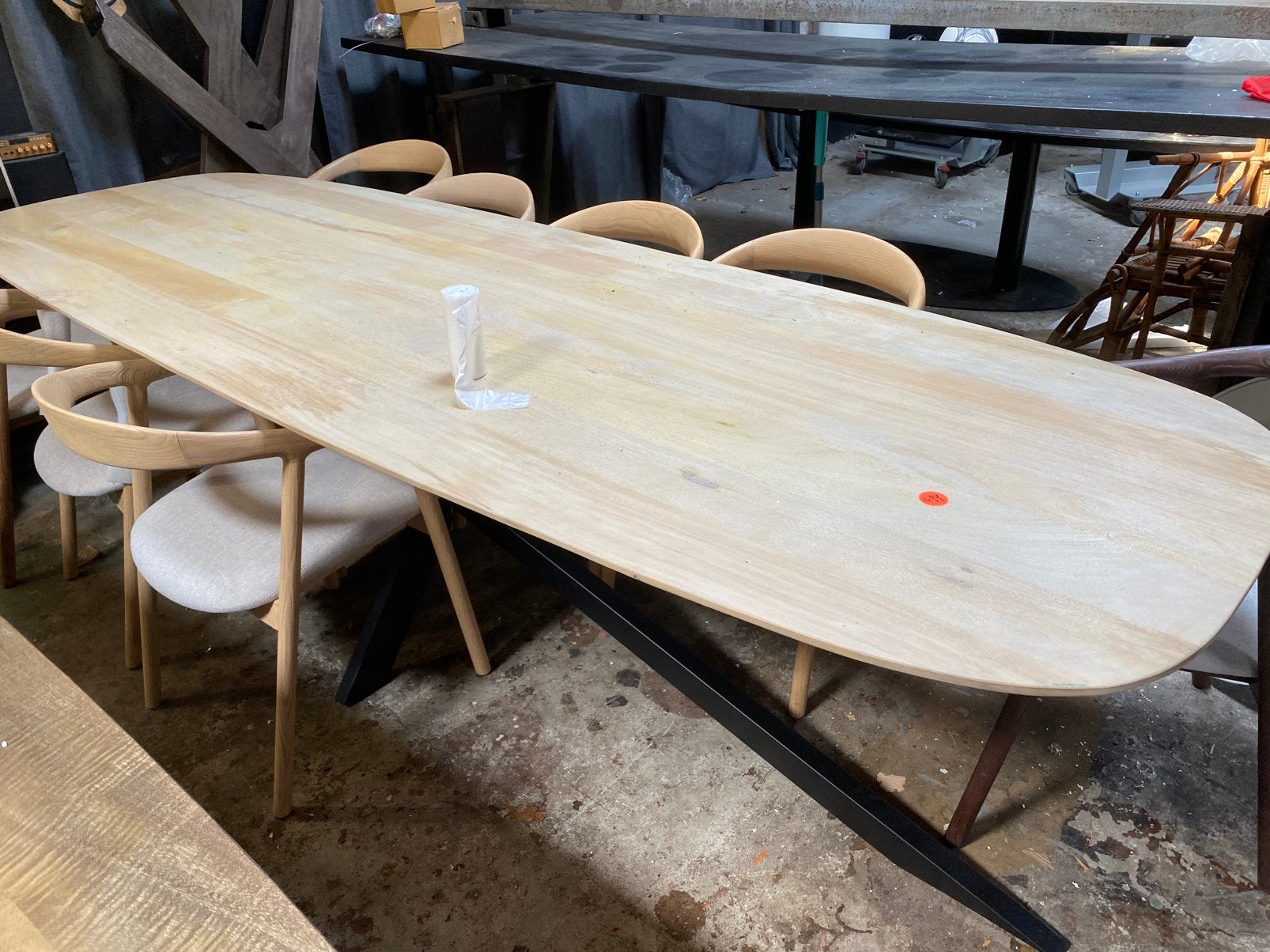 Licht Eikenhouten tafel 300x100 deens Ovaal - Modern Design, Ophalen, 100 tot 150 cm, Eikenhout, Vier personen
