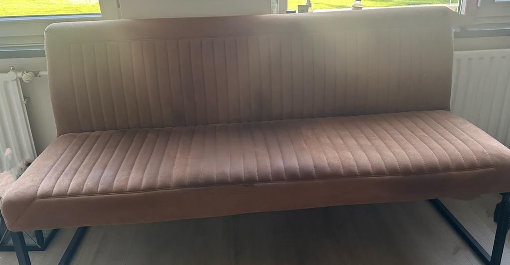 Eetkamerbank pronto parantino cognac, Ophalen, Gebruikt, Stof, Drie