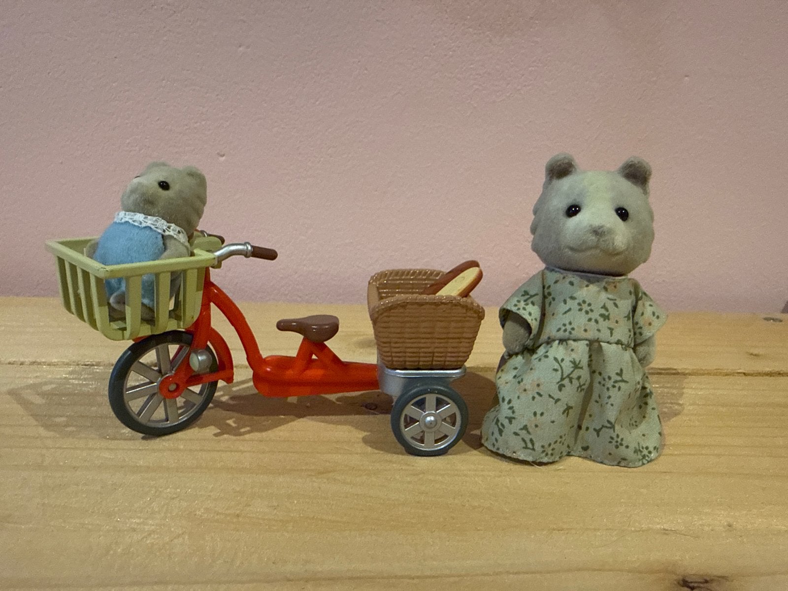 Sylvanian Families: Beer met bakfiets en baby, Ophalen of Verzenden, Gebruikt, Overige typen