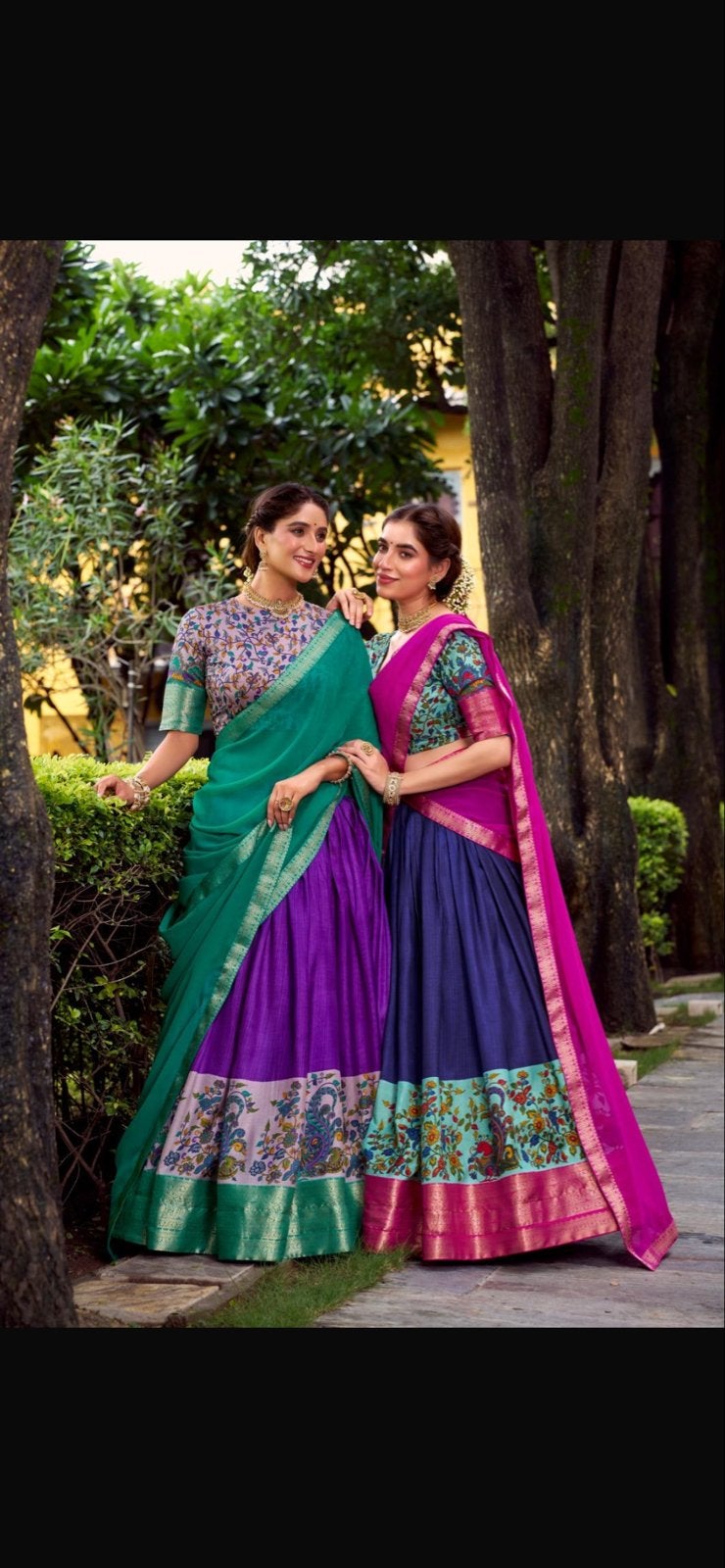Prachtige Indiase Lehenga Choli Set - Diverse Kleuren, Maat 38/40 (M), Nieuw, Onder de knie, Meerkleurig