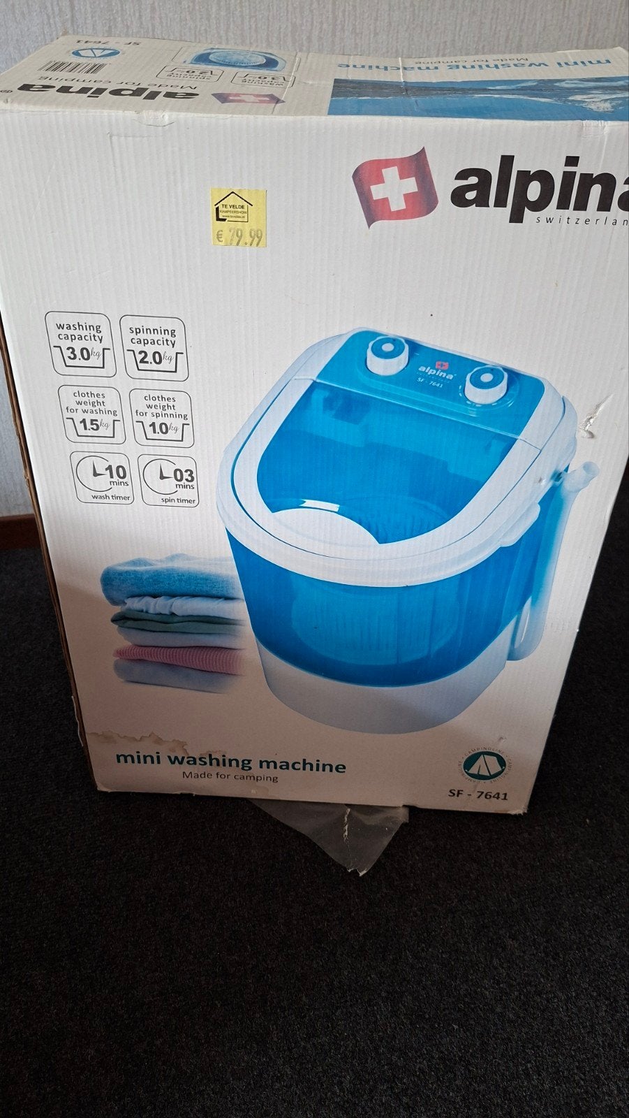 Alpina Mini Wasmachine -Ideaal voor Camping/Klein Huishouden, Ophalen of Verzenden, Zo goed als nieuw