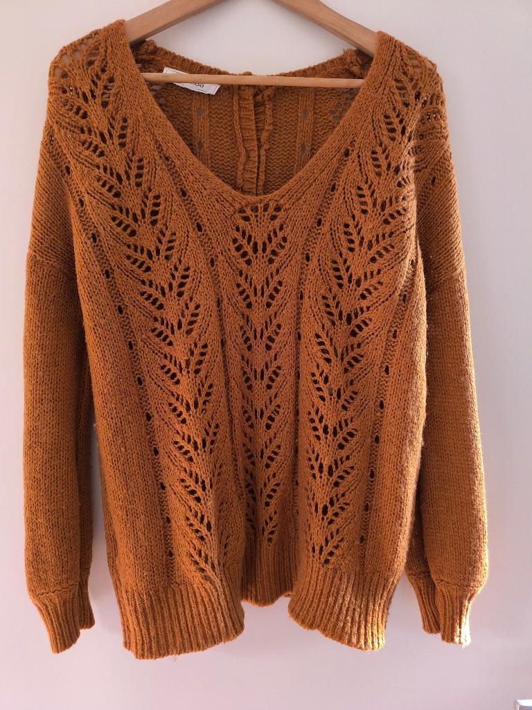 Leuke Promod trui met knoopjes achterkant - Maat L, Bruin, Maat 42/44 (L), Gedragen, Promod
