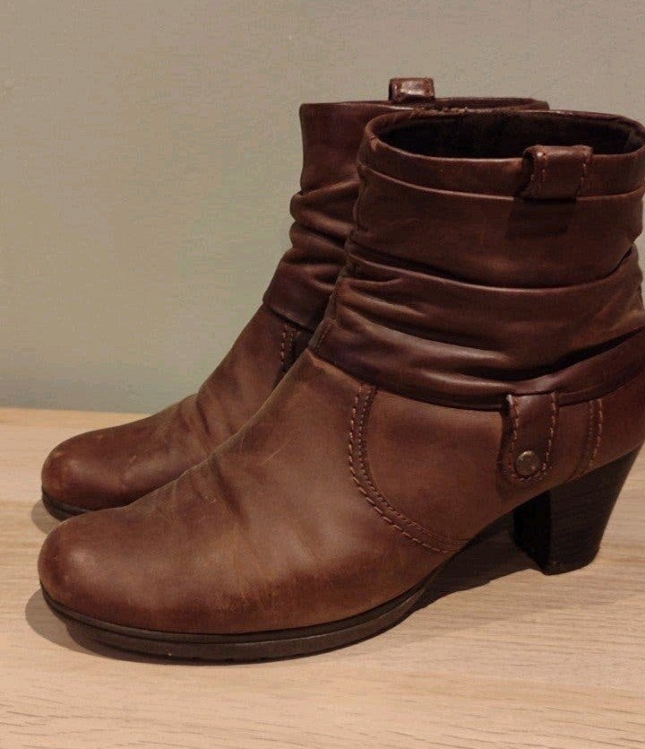 GABOR dames leren schoenen 40, enkellaarzen 40, Ophalen, Bruin, Gabor, Zo goed als nieuw