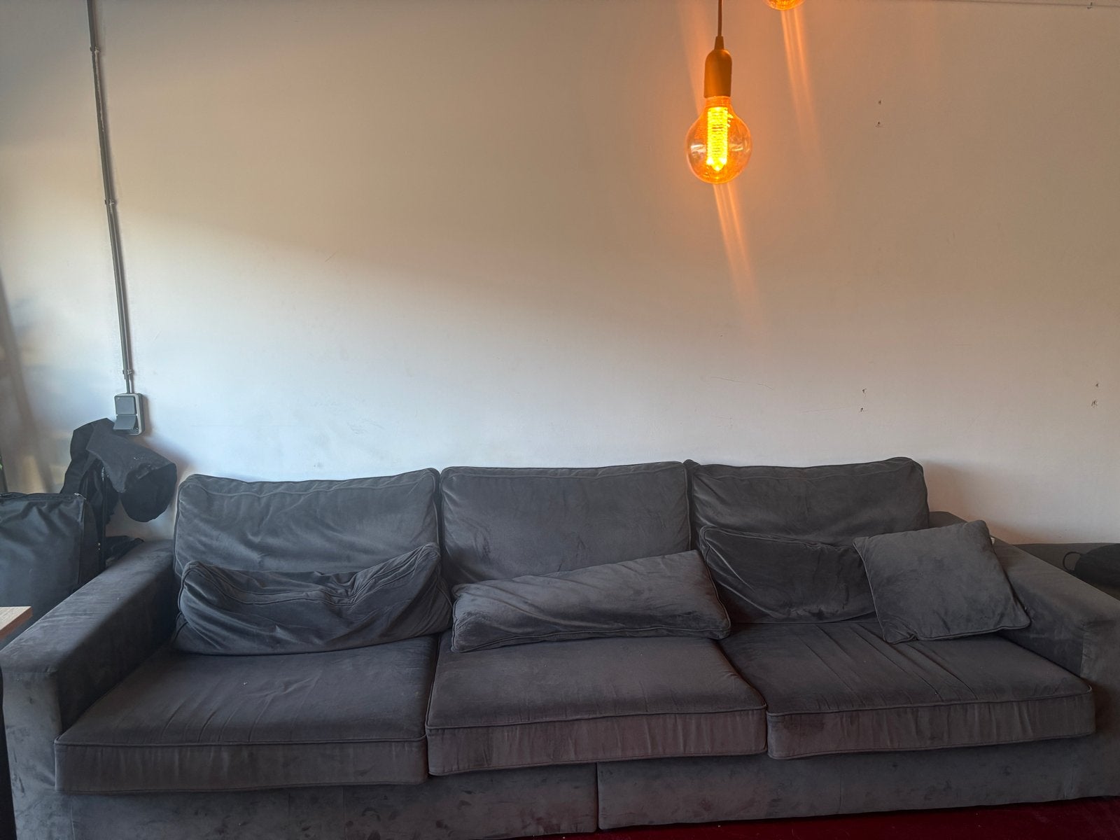 Mooie bank incl poef, direct af te halen, Ophalen, Gebruikt, Driepersoons, 75 tot 100 cm