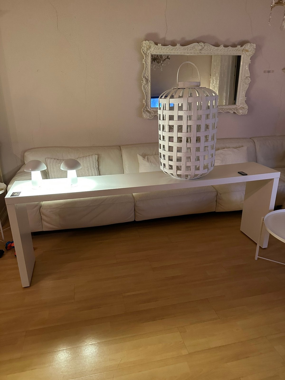 Ikea malm bedtafel, Ophalen, 90 cm, Eenpersoons, Wit