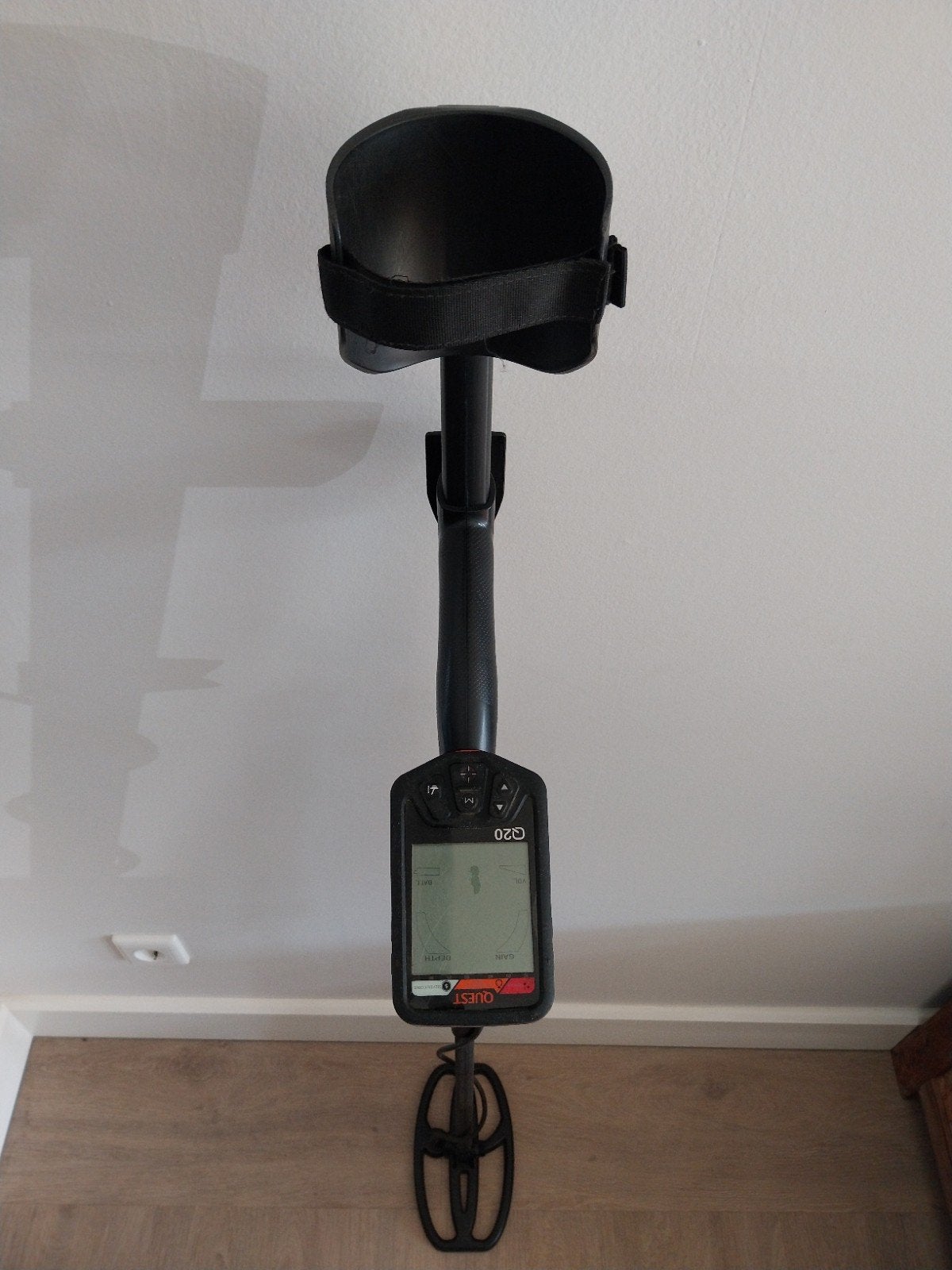 quest q20 met pinpointer, Hobby en Vrije tijd, Metaaldetectors, Ophalen, Gebruikt, Meer dan 30 cm, Instelbare gevoeligheid
