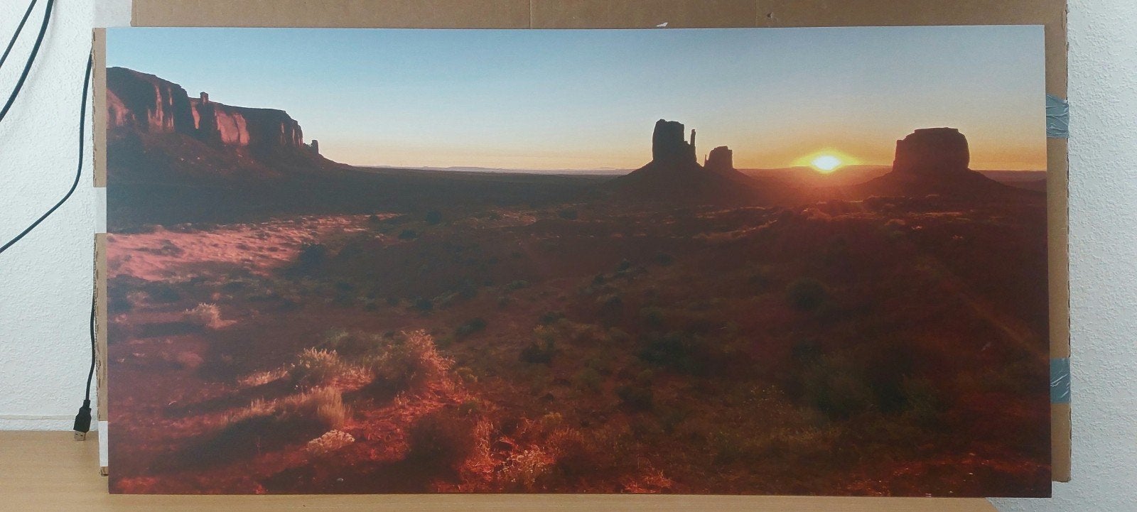 Sunrise Monument Valley-foto, 50 tot 75 cm, Nieuw, Ophalen of Verzenden, 100 tot 125 cm