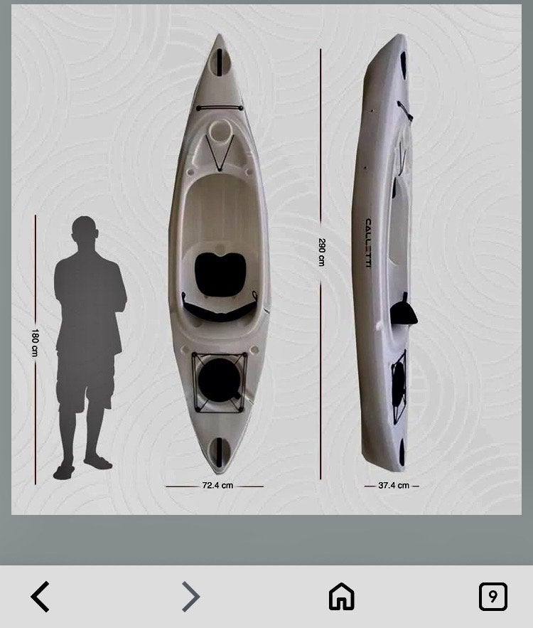 Calletti  si 300 1-persoons kajak  met peddel- 290 cm - Wit, Watersport en Boten, Kajaks, Ophalen, Nieuw, 1-persoons