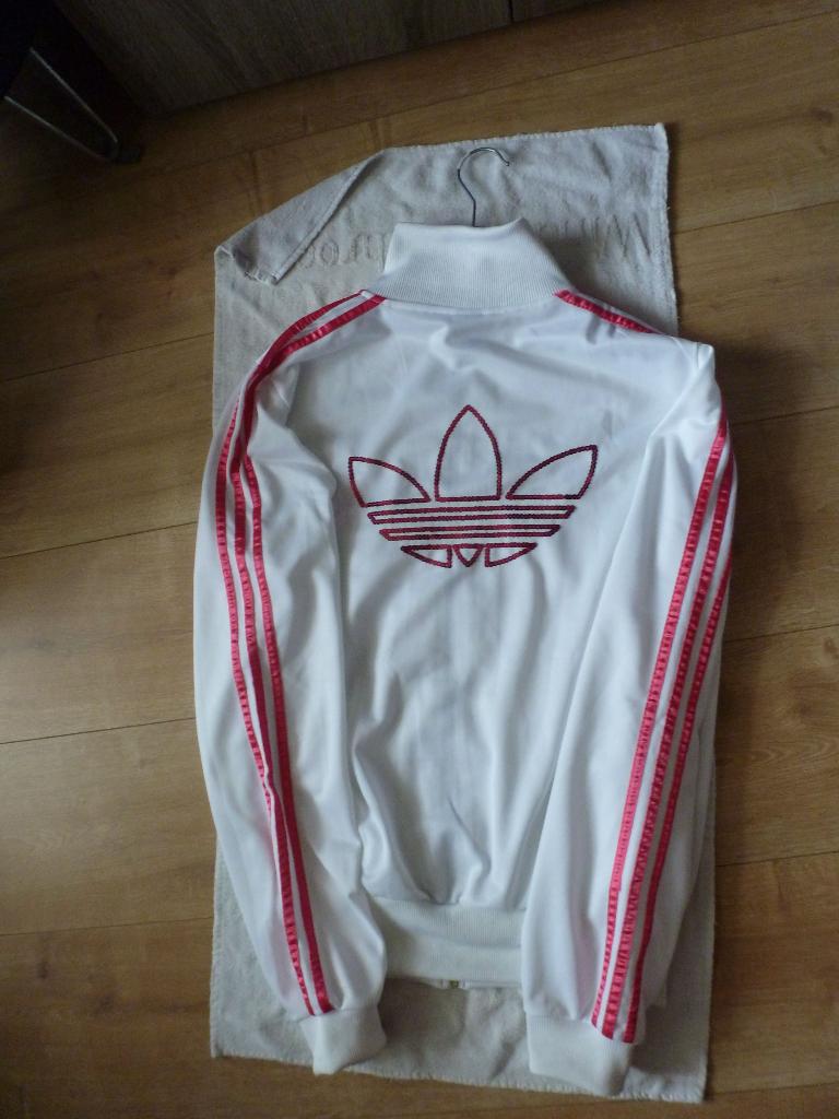 special edition ADIDAS hoodie vest wit roze 40  -GRATIS zend, Maat 38/40 (M), Verzenden, Wit, Fitness of Aerobics