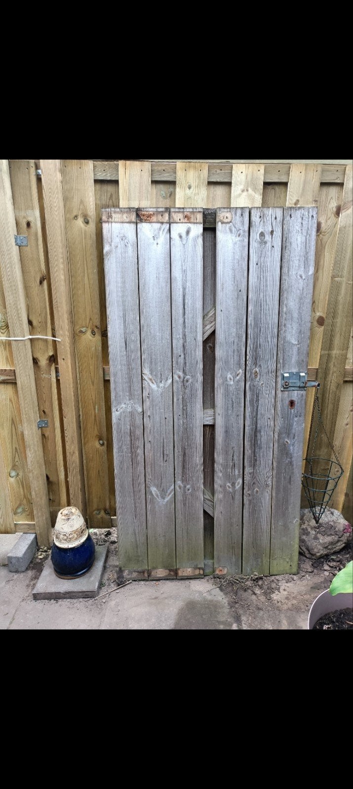 Houten tuinpoort 90x172cm, Ophalen, Gebruikt, Draaipoort, 150 tot 200 cm