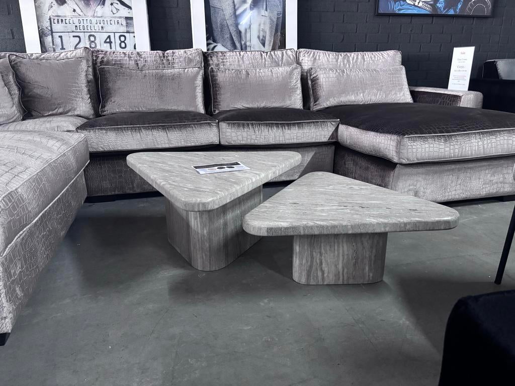 Salontafel set Dwayne Marmer Richmond Interiors, Ophalen, Overige materialen, 50 tot 100 cm, Zo goed als nieuw