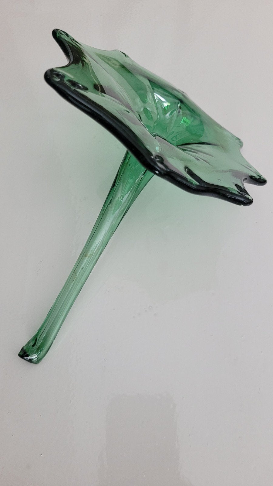 Groen Geblazen Glas Blad Vaasje - Made in Filipijnen, Ophalen of Verzenden