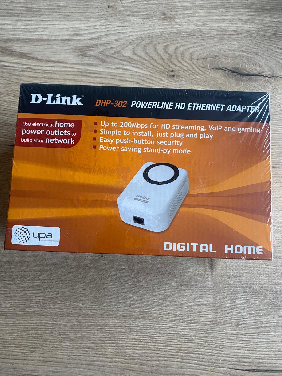Nieuw D-Link DHP-302 PowerLine HD Ethernet Adapter 200 Mbps, Computers en Software, Powerlines, Ophalen of Verzenden, Nieuw