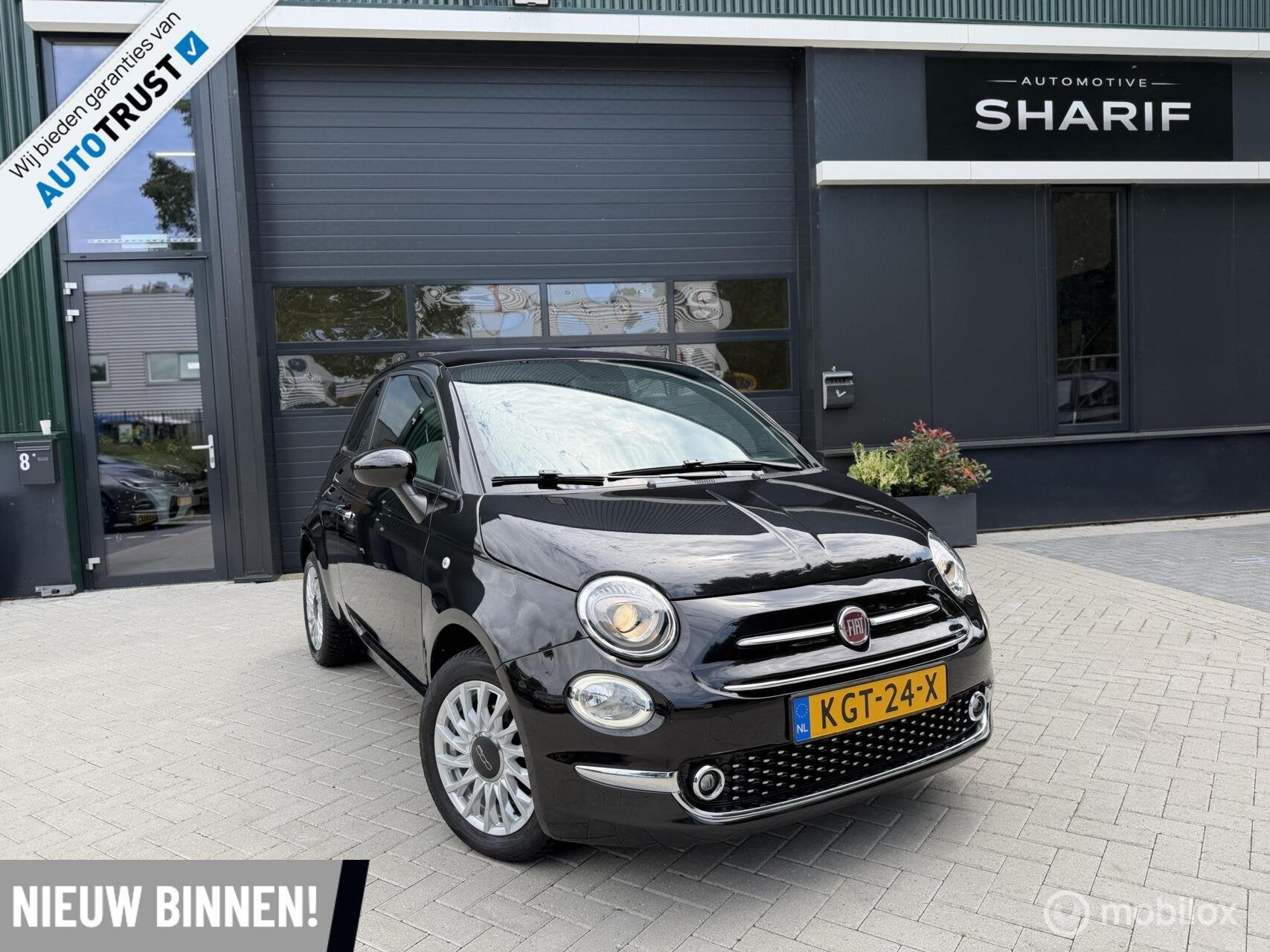 Fiat 500 1.0 Hybrid Cult |CarPlay|Airco|Panorama|1e eig|LED., Auto's, Gebruikt, Euro 6, 4 stoelen, Zwart