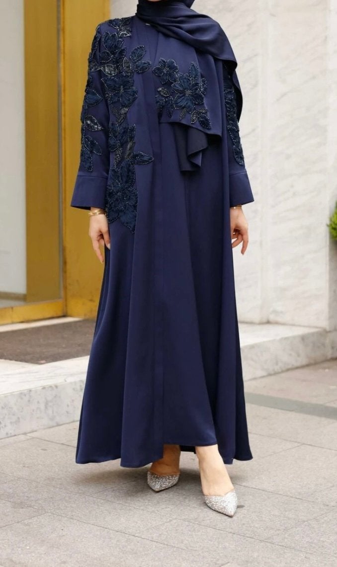 Abaya set tweedelig, Overige typen, Blauw, Maat 46/48 (XL) of groter, Ophalen of Verzenden