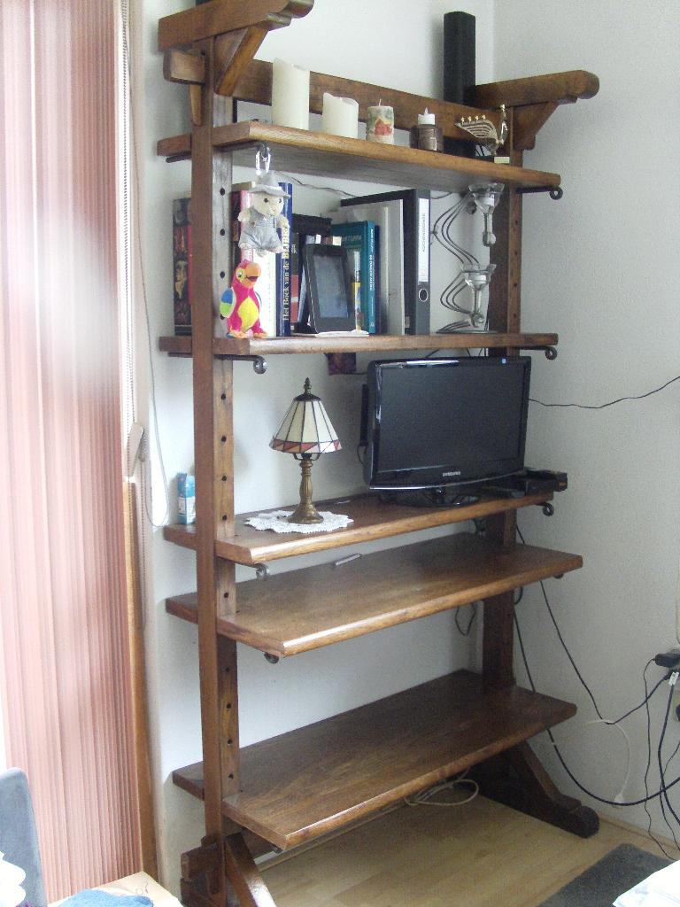 Massief donker eiken Boekenrek ., Huis en Inrichting, Ophalen, 50 tot 100 cm, Zo goed als nieuw, 150 tot 200 cm