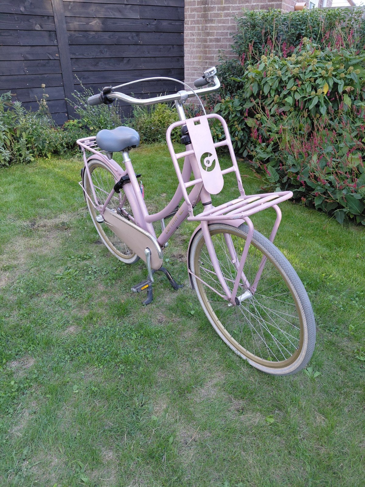 Roze meisjesfiets met 3 versnellingen en voordrager, Fietsen en Brommers, Gebruikt, Velgrem, Versnellingen, 50 tot 53 cm