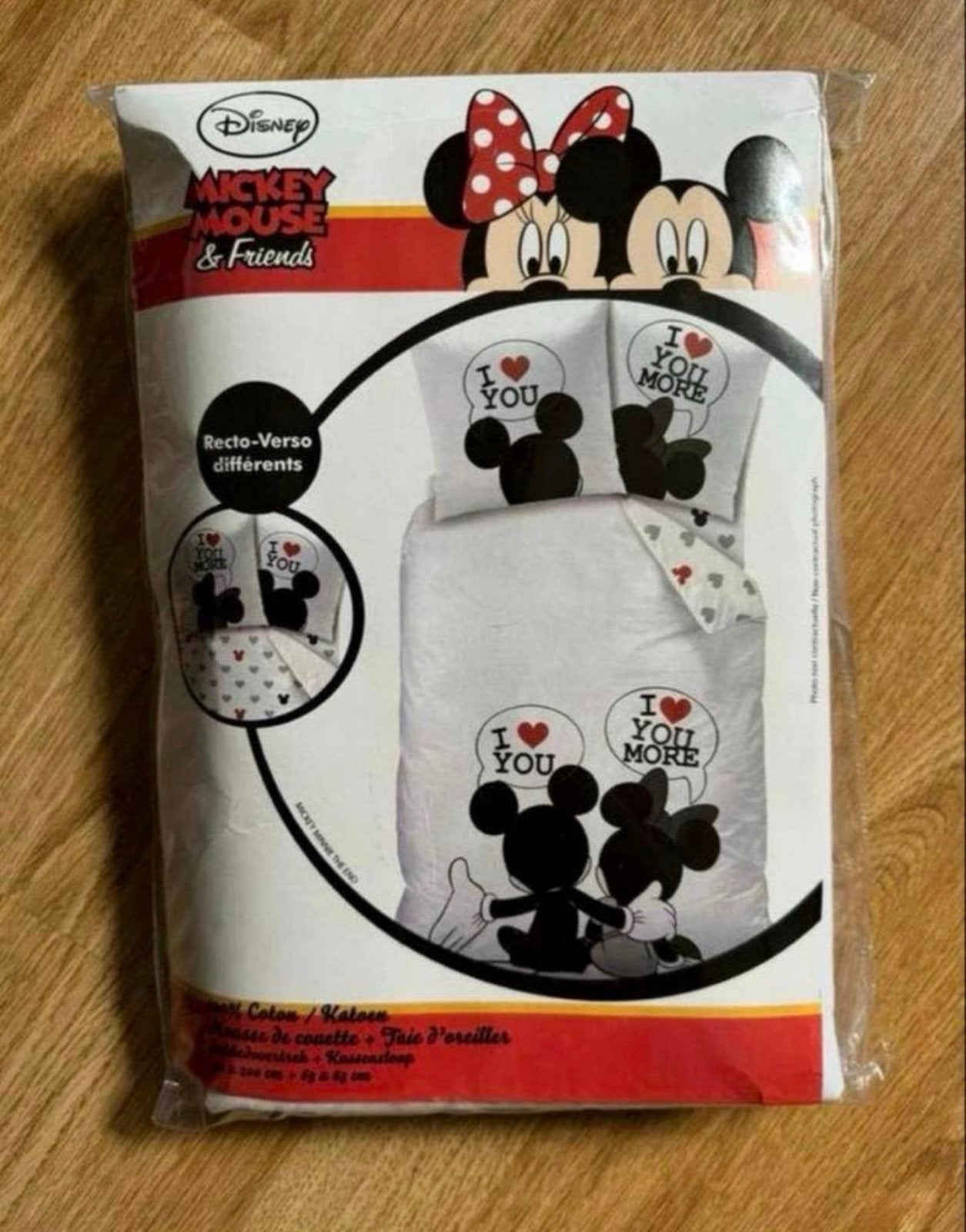 Disney Mickey & Minnie Dekbedovertrek - 100% Katoen, Eenpersoons, Wit, Dekbedovertrek, Katoen