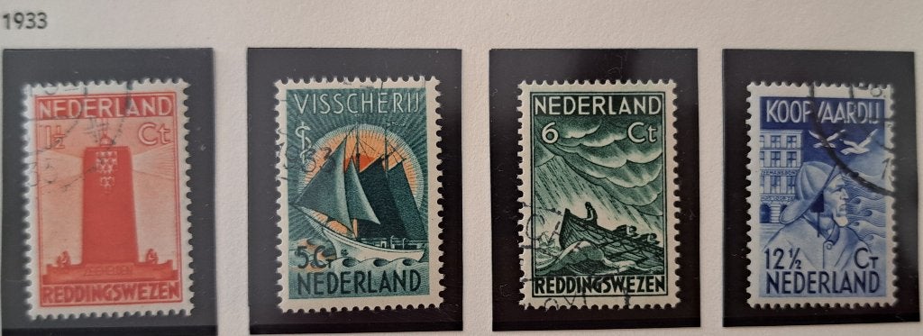 Nederland 1933 nvph 257/260 gest. (Davo), Ophalen of Verzenden, T/m 1940, Gestempeld