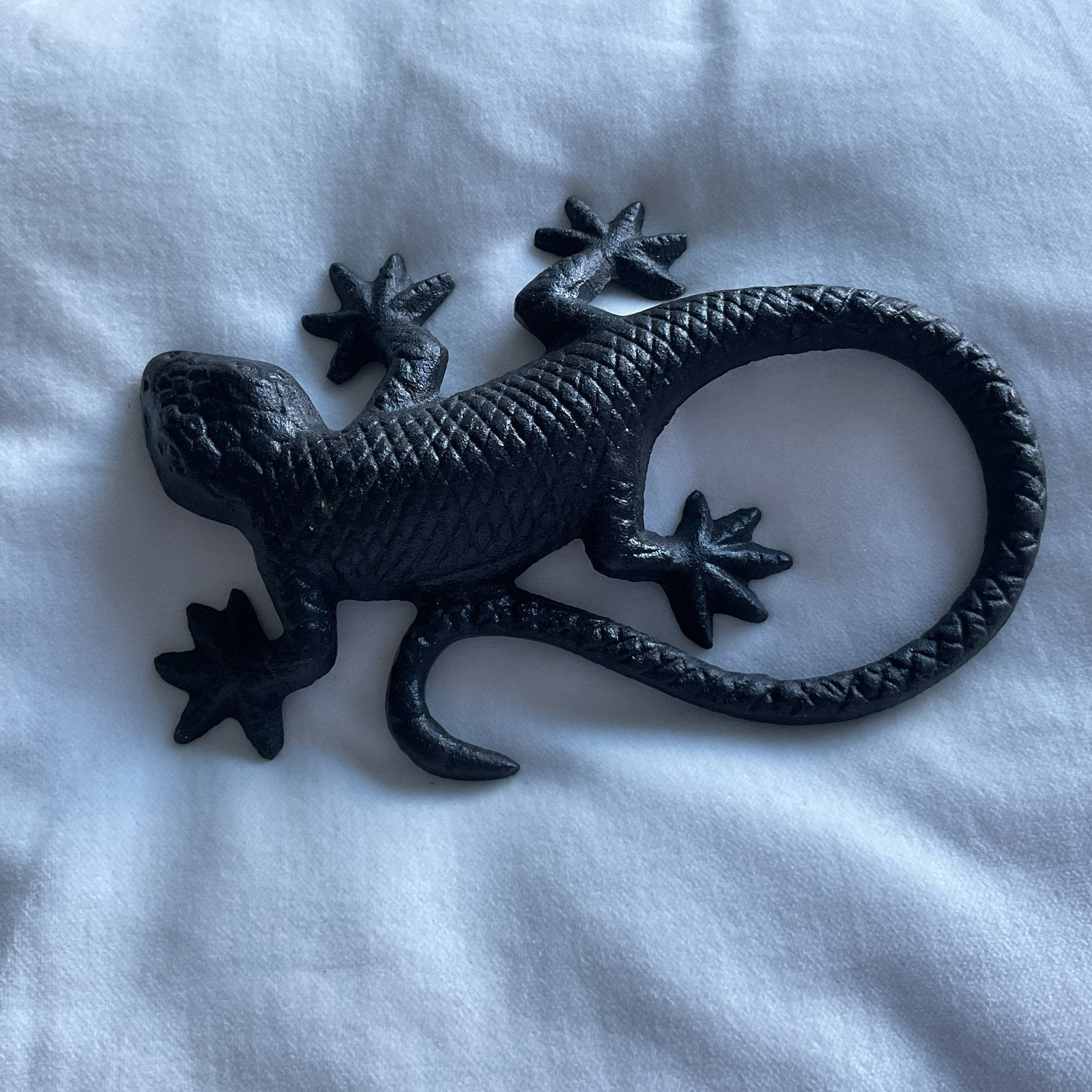 Decoratieve Salamander/Gekko van Metaal - Zwart, Verzenden