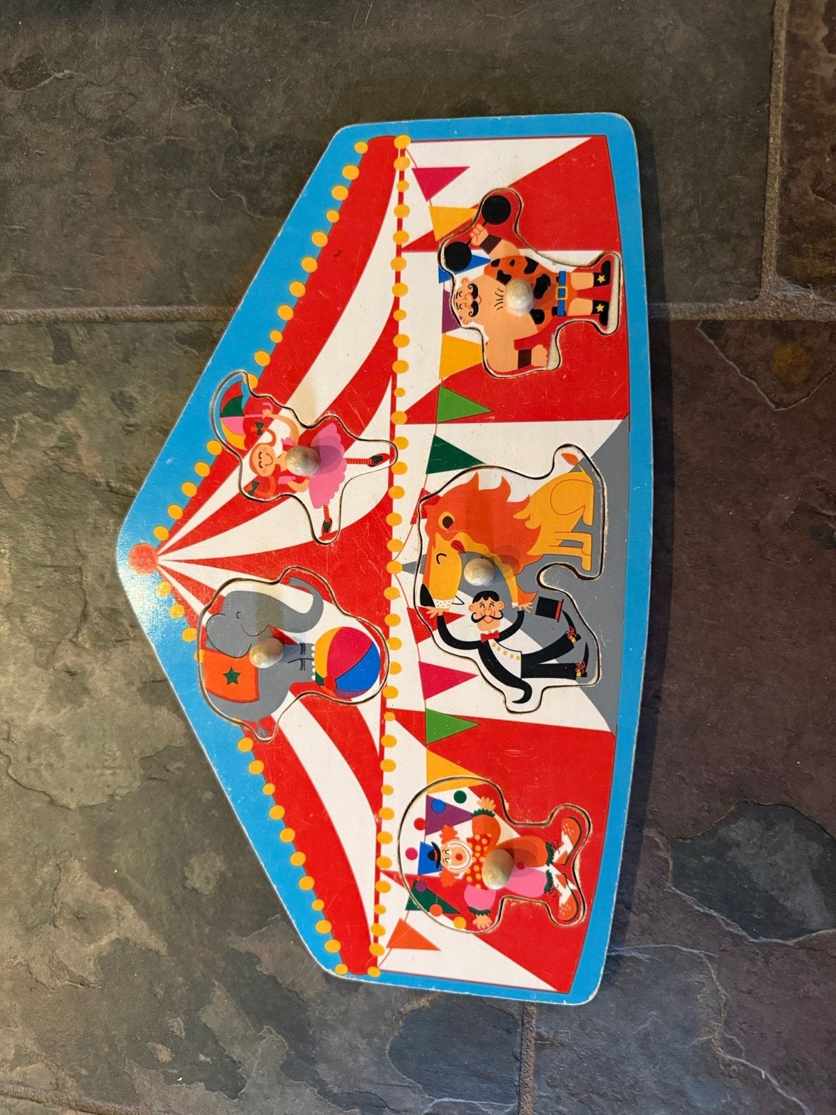 Houten Circus Puzzel voor Kinderen, 2 tot 4 jaar, Gebruikt, Ophalen of Verzenden, Van hout