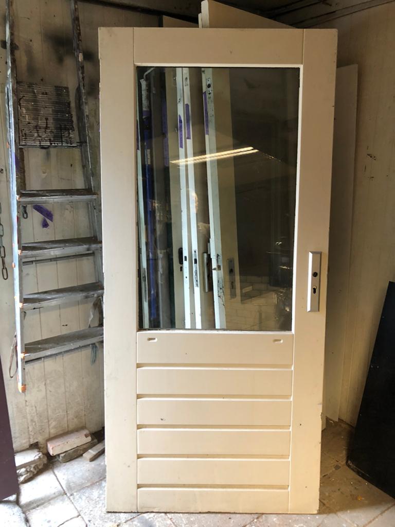 Hardhouten buitendeuren, Ophalen of Verzenden, 200 tot 215 cm, Glas, Buitendeur