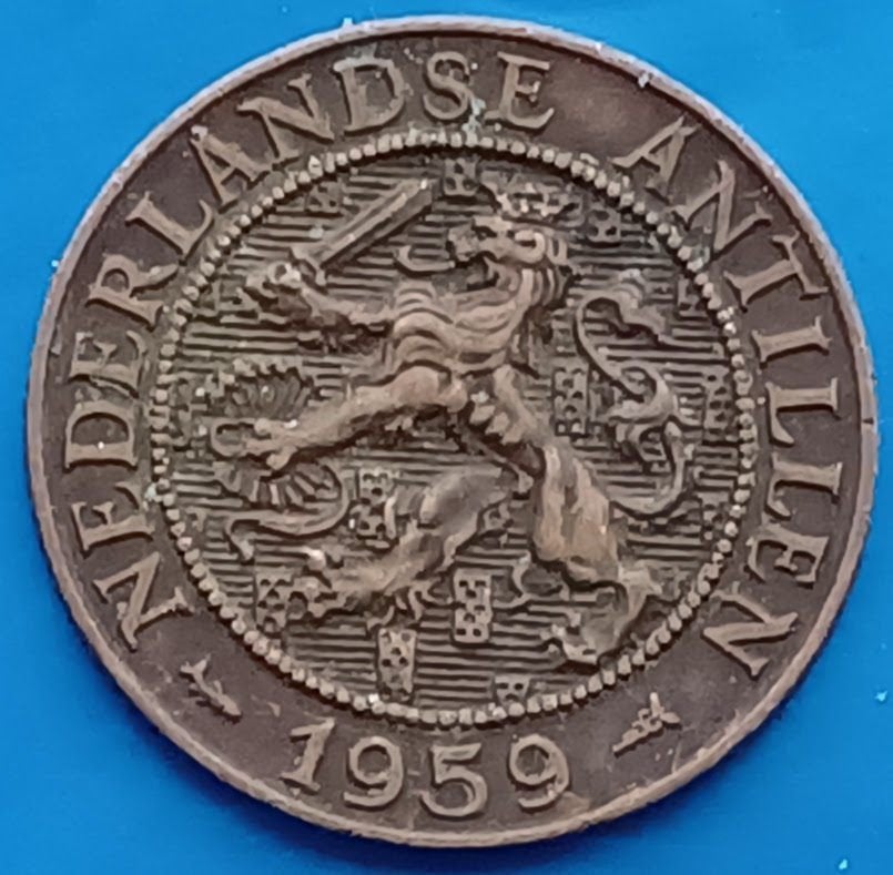 2 1/2 cent 1959 - Nederlandse Antillen, Verzenden, Koningin Juliana, 1 cent, Losse munt