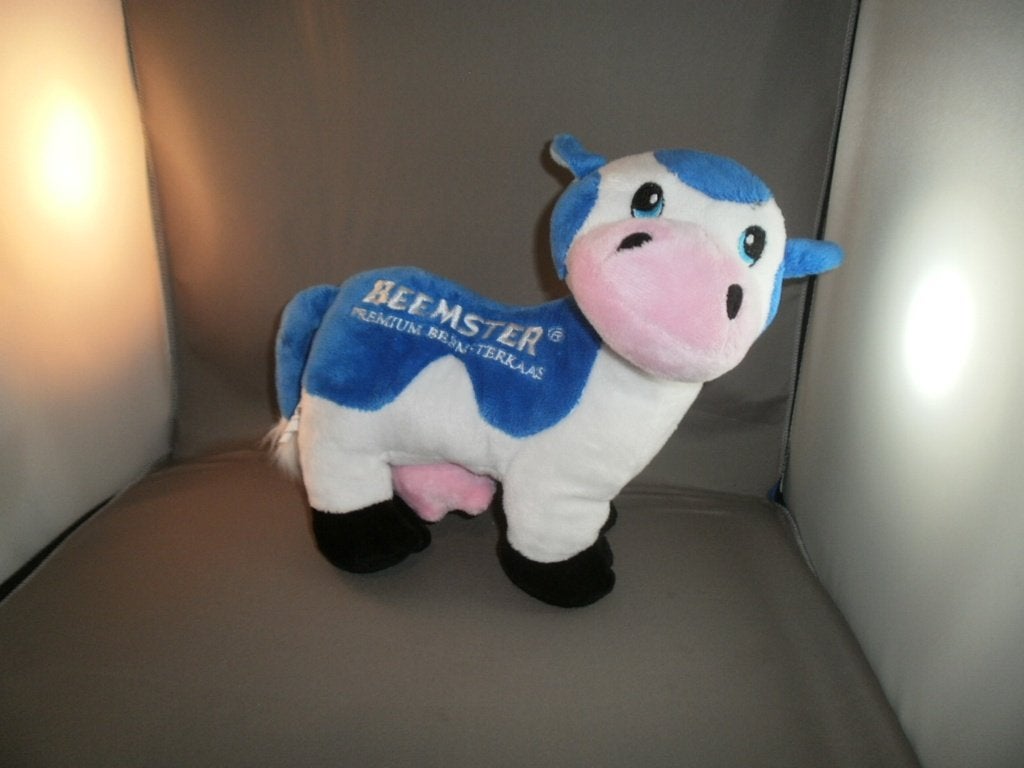 Beemster koe blauw wit zwart roze 26 cm velours premium, Overige merken, Nieuw, Ophalen of Verzenden, Wasbaar