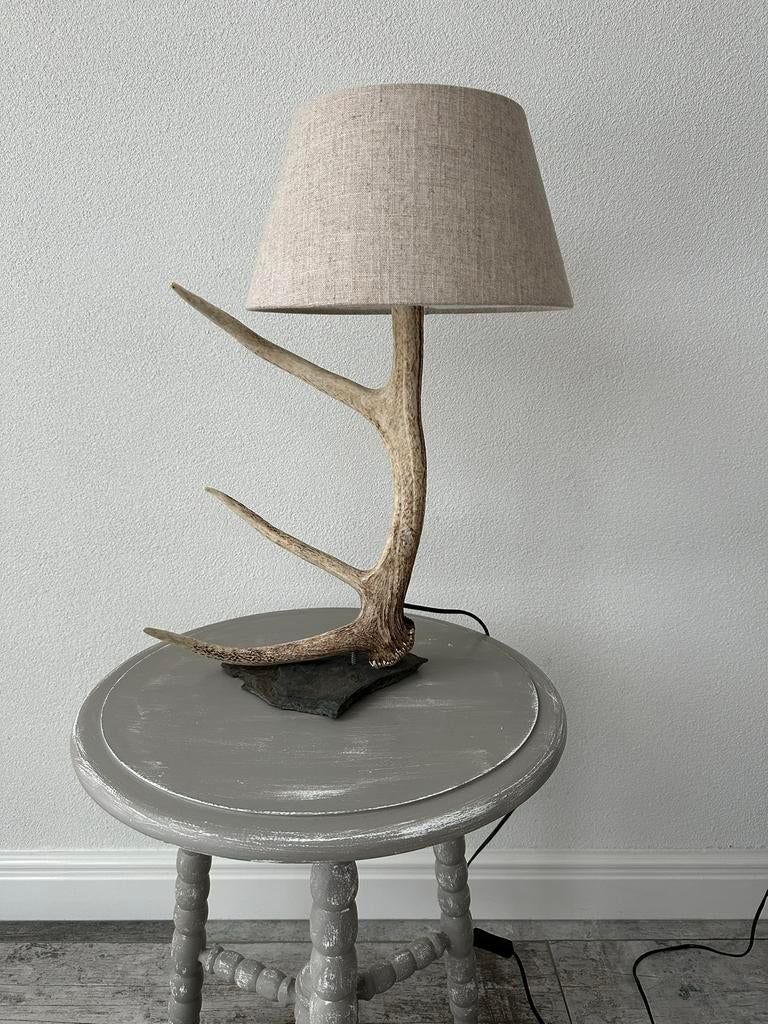 Geweilamp.schemerlamp.geweien.edelhert.damhert.tafellamp., Ophalen of Verzenden, Nieuw, Minder dan 50 cm