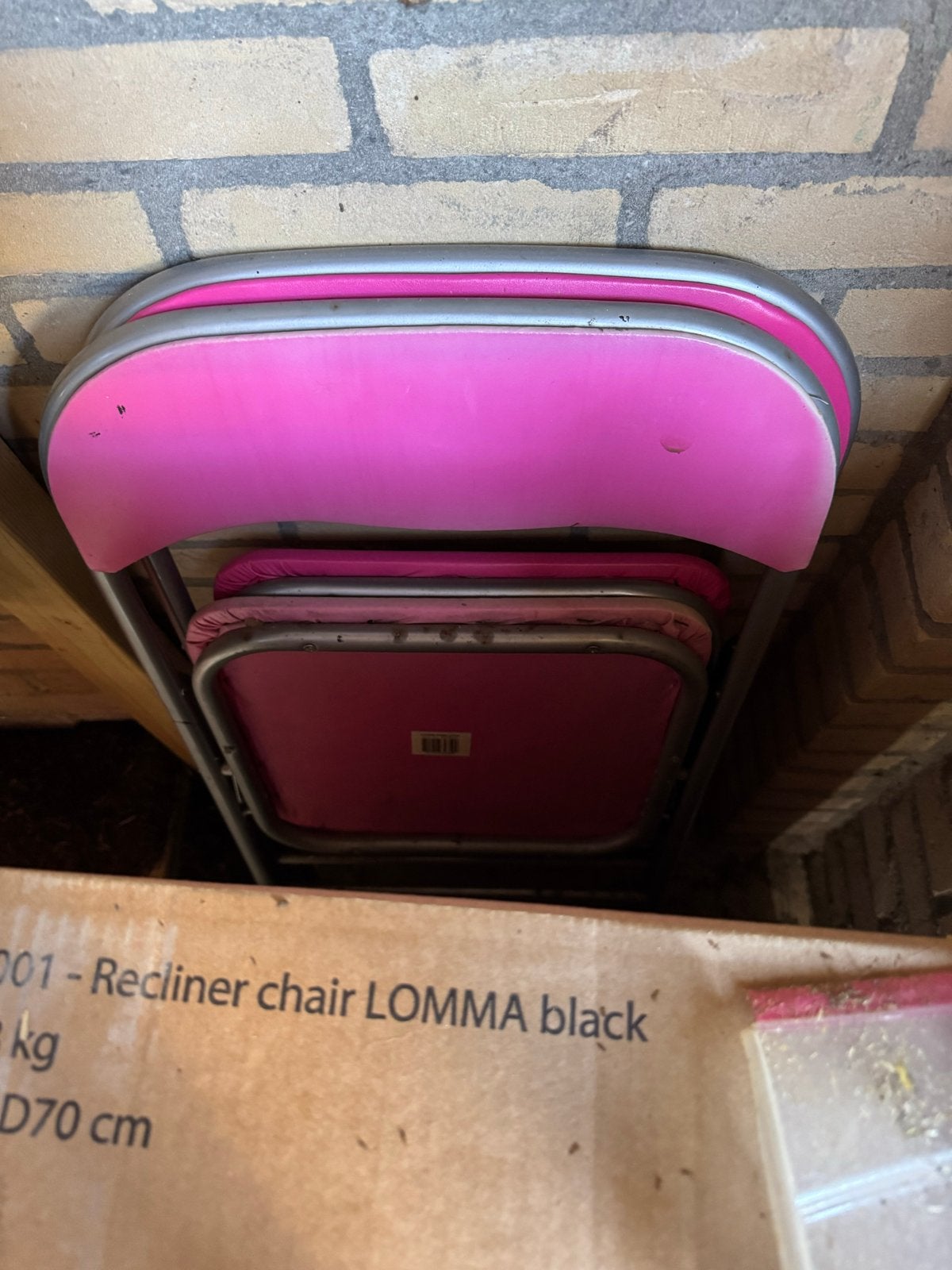 2x Roze klapstoel / campingstoel, Ophalen, Gebruikt, Overige kleuren, Metaal