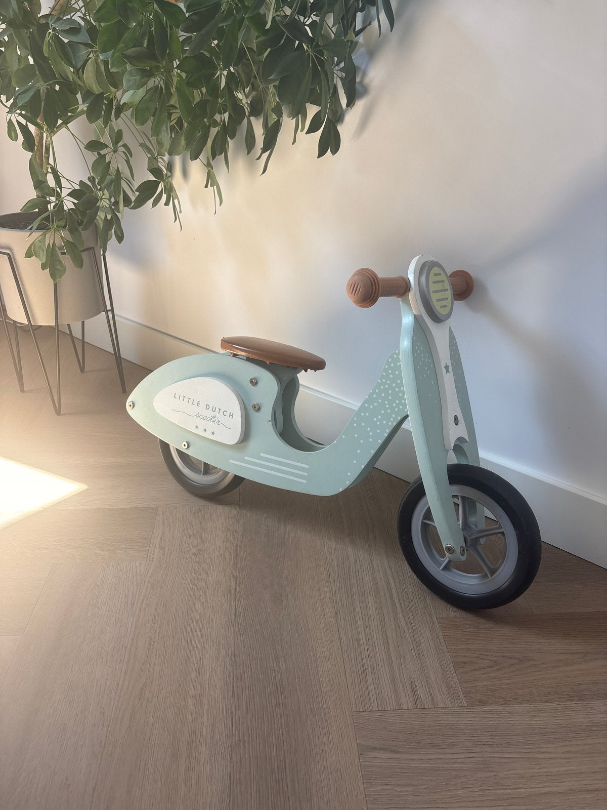Little Dutch Houten Scooter Loopfiets Mint, Ophalen, Gebruikt, Loopfiets